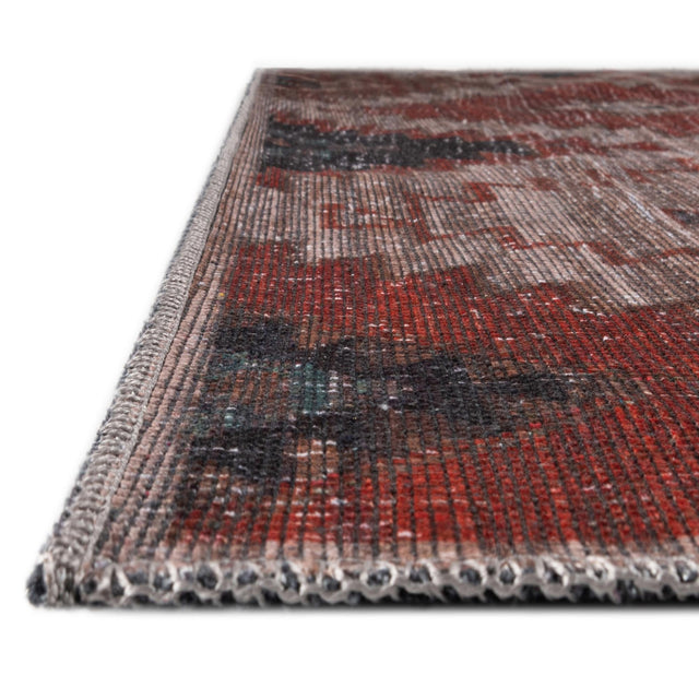 Rust red and Beige 4' x 6' Sisu Washable Rectangle Rug
