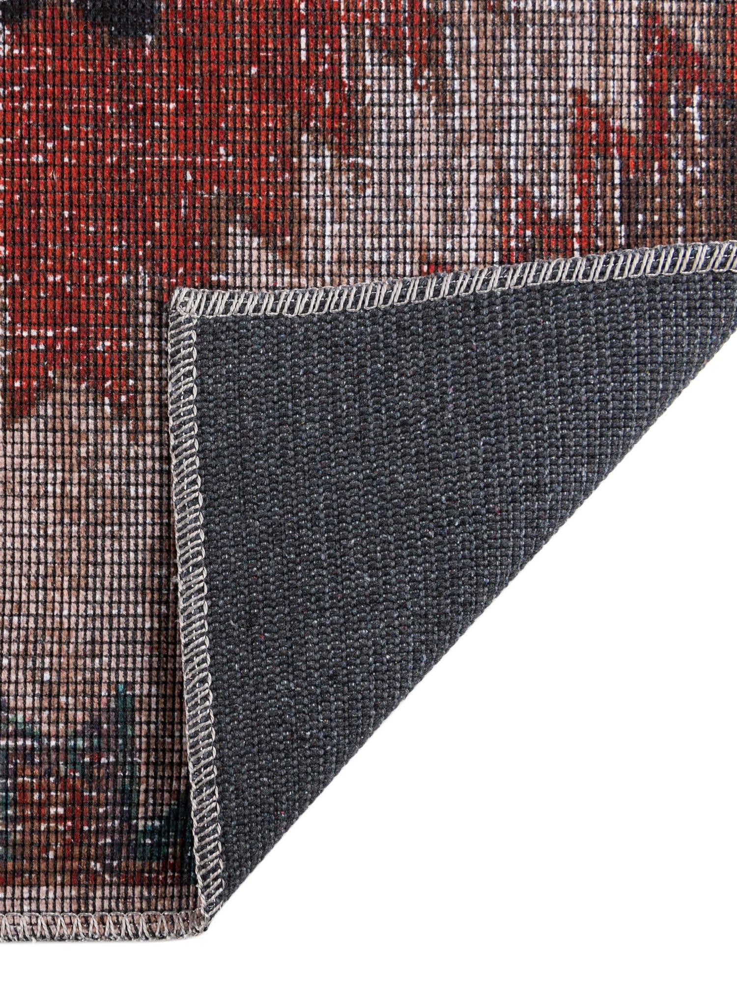 Washable Rust red and Beige 2' x 3' Sisu Rectangle Area Rug Easy to Clean Stain Resistant & Durable Polyester Chenille Distressed Vintage Look Carpet for Sale at Rug Engine