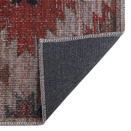 Washable Rust red and Beige 10' 6 x 13' Sisu Rectangle Area Rug Easy to Clean Stain Resistant & Durable Polyester Chenille Distressed Vintage Look Carpet for Sale at Rug Engine