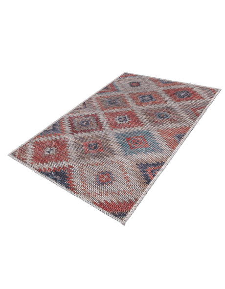 Washable Rust red and Beige 2' x 3' Sisu Rectangle Area Rug Easy to Clean Stain Resistant & Durable Polyester Chenille Distressed Vintage Look Carpet for Sale at Rug Engine