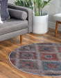 Washable Rust red and Beige 3' 3 x 3' 3 Sisu Round Area Rug Easy to Clean Stain Resistant & Durable Polyester Chenille Distressed Vintage Look Carpet for Sale at Rug Engine