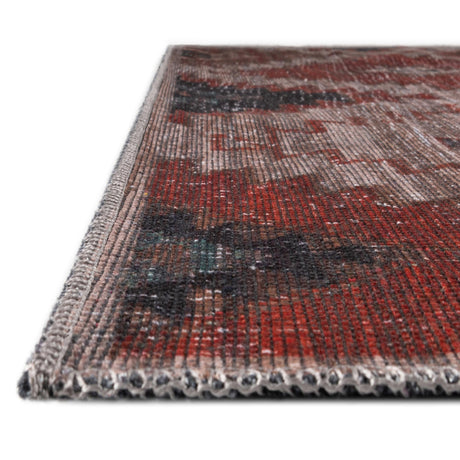 Washable Rust red and Beige 2' x 7' 10 Sisu Runner Area Rug Easy to Clean Stain Resistant & Durable Polyester Chenille Distressed Vintage Look Carpet for Sale at Rug Engine