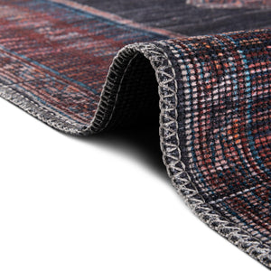 Washable Charcoal and Gray 2' x 3' 1 Sisu Rectangle Area Rug Easy to Clean Stain Resistant & Durable Polyester Chenille Distressed Vintage Look Carpet for Sale at Rug Engine