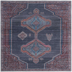 Charcoal and Gray 7' 3 x 7' 3 Sisu Washable Square Rug