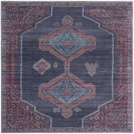 Charcoal and Gray 7' 3 x 7' 3 Sisu Washable Square Rug