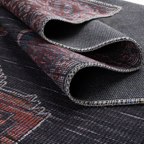 Charcoal and Gray 7' 3 x 7' 3 Sisu Washable Square Rug