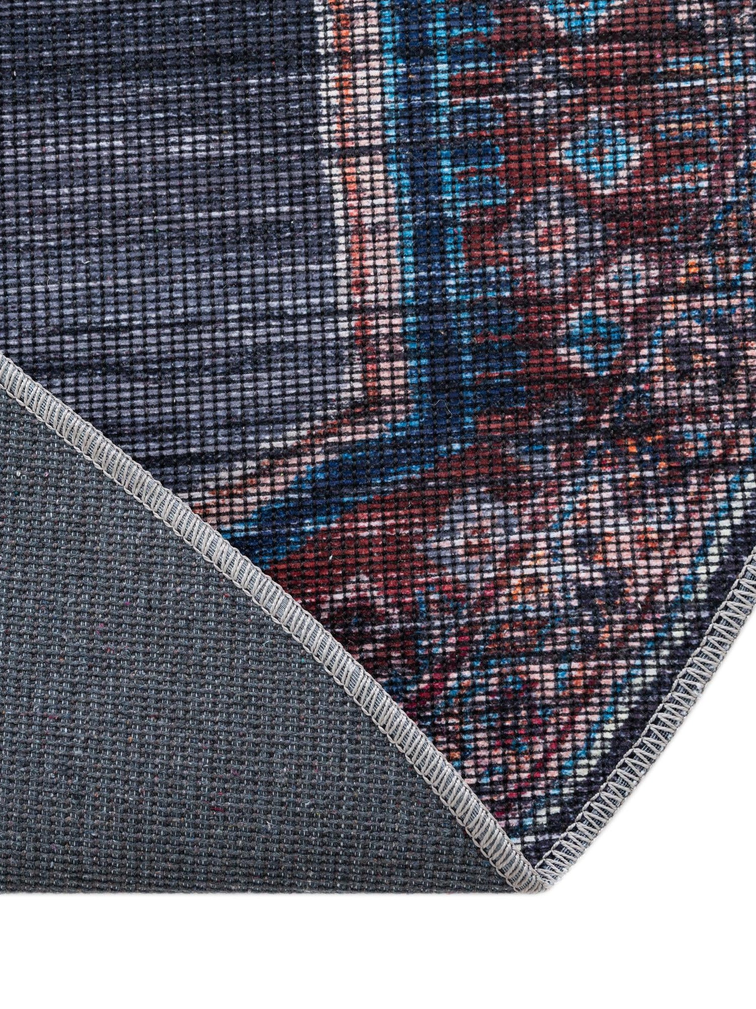Washable Charcoal and Gray 4' 1 x 4' 1 Sisu Round Area Rug Easy to Clean Stain Resistant & Durable Polyester Chenille Distressed Vintage Look Carpet for Sale at Rug Engine
