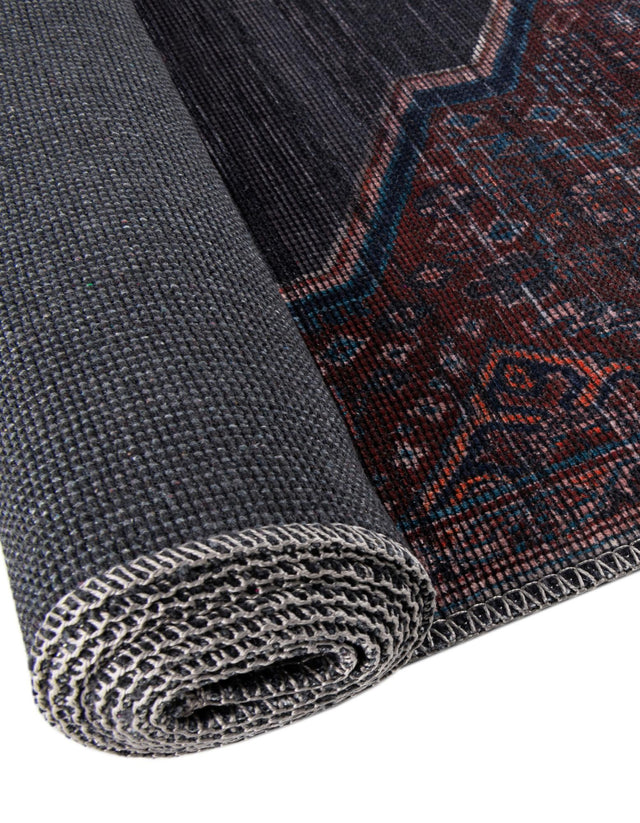 Washable Charcoal and Gray 3' 3 x 3' 3 Sisu Round Area Rug Easy to Clean Stain Resistant & Durable Polyester Chenille Distressed Vintage Look Carpet for Sale at Rug Engine