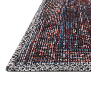 Washable Charcoal and Gray 5' 3 x 5' 3 Sisu Octagon Area Rug Easy to Clean Stain Resistant & Durable Polyester Chenille Distressed Vintage Look Carpet for Sale at Rug Engine