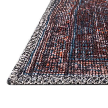 Washable Charcoal and Gray 5' 3 x 5' 3 Sisu Octagon Area Rug Easy to Clean Stain Resistant & Durable Polyester Chenille Distressed Vintage Look Carpet for Sale at Rug Engine