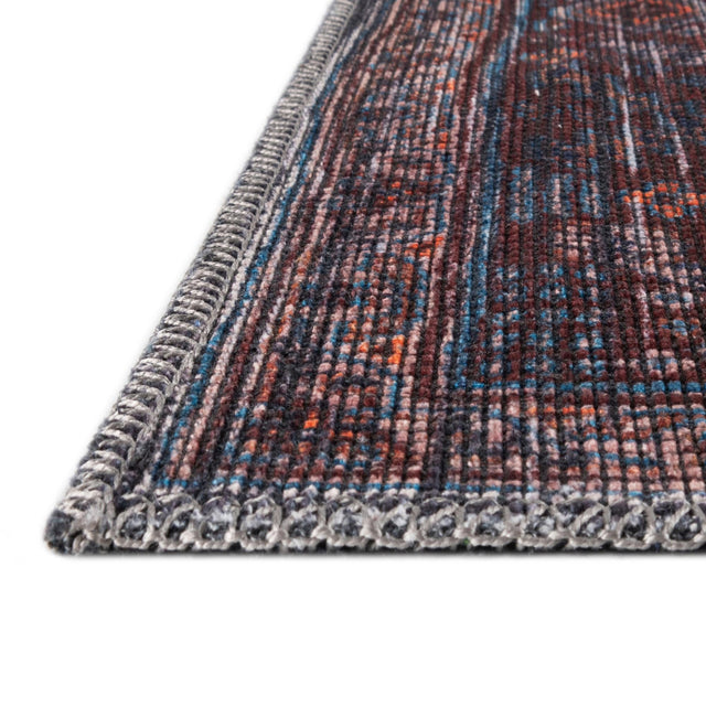Washable Charcoal and Gray 7' 10 x 7' 10 Sisu Octagon Area Rug Easy to Clean Stain Resistant & Durable Polyester Chenille Distressed Vintage Look Carpet for Sale at Rug Engine
