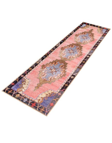 Washable Pink 2' x 7' 10 Timeless Runner Area Rug Easy to Clean Stain Resistant & Durable Traditional Classic Vintage Design Carpet for Sale at Rug Engine