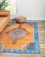 Washable Orange 7' 6 x 10' 6 Timeless Rectangle Area Rug Easy to Clean Stain Resistant & Durable Traditional Classic Vintage Design Carpet for Sale at Rug Engine