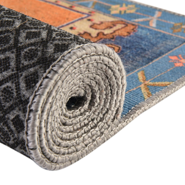 Orange 2' 6 x 12' Timeless Washable Runner Rug