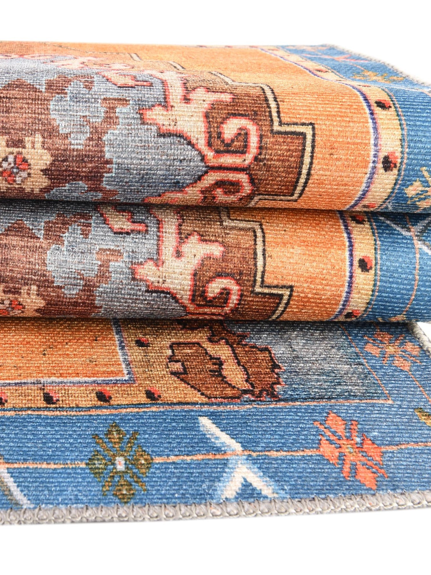 Washable Orange 2' 6 x 14' Timeless Runner Area Rug Easy to Clean Stain Resistant & Durable Traditional Classic Vintage Design Carpet for Sale at Rug Engine