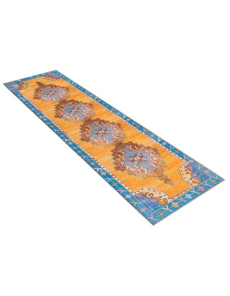 Washable Orange 2' 6 x 12' Timeless Runner Area Rug Easy to Clean Stain Resistant & Durable Traditional Classic Vintage Design Carpet for Sale at Rug Engine