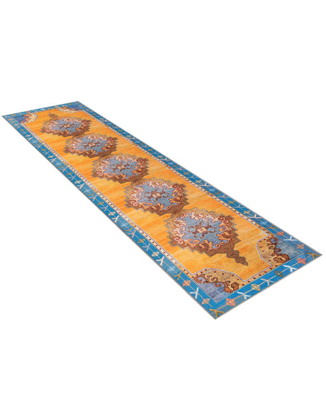 Washable Orange 2' 6 x 14' Timeless Runner Area Rug Easy to Clean Stain Resistant & Durable Traditional Classic Vintage Design Carpet for Sale at Rug Engine
