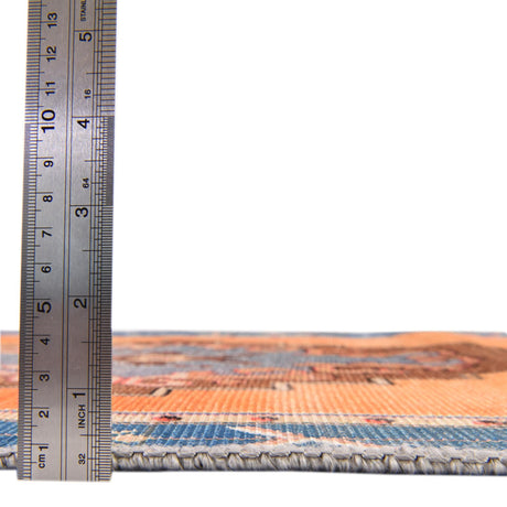 Washable Orange 4' x 6' Timeless Oval Area Rug Easy to Clean Stain Resistant & Durable