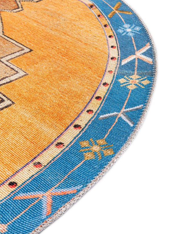 Orange 4' x 6' Timeless Washable Oval Rug