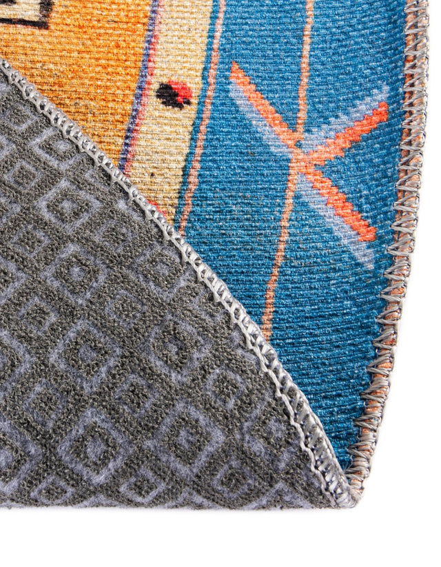 Orange 4' x 6' Timeless Washable Oval Rug