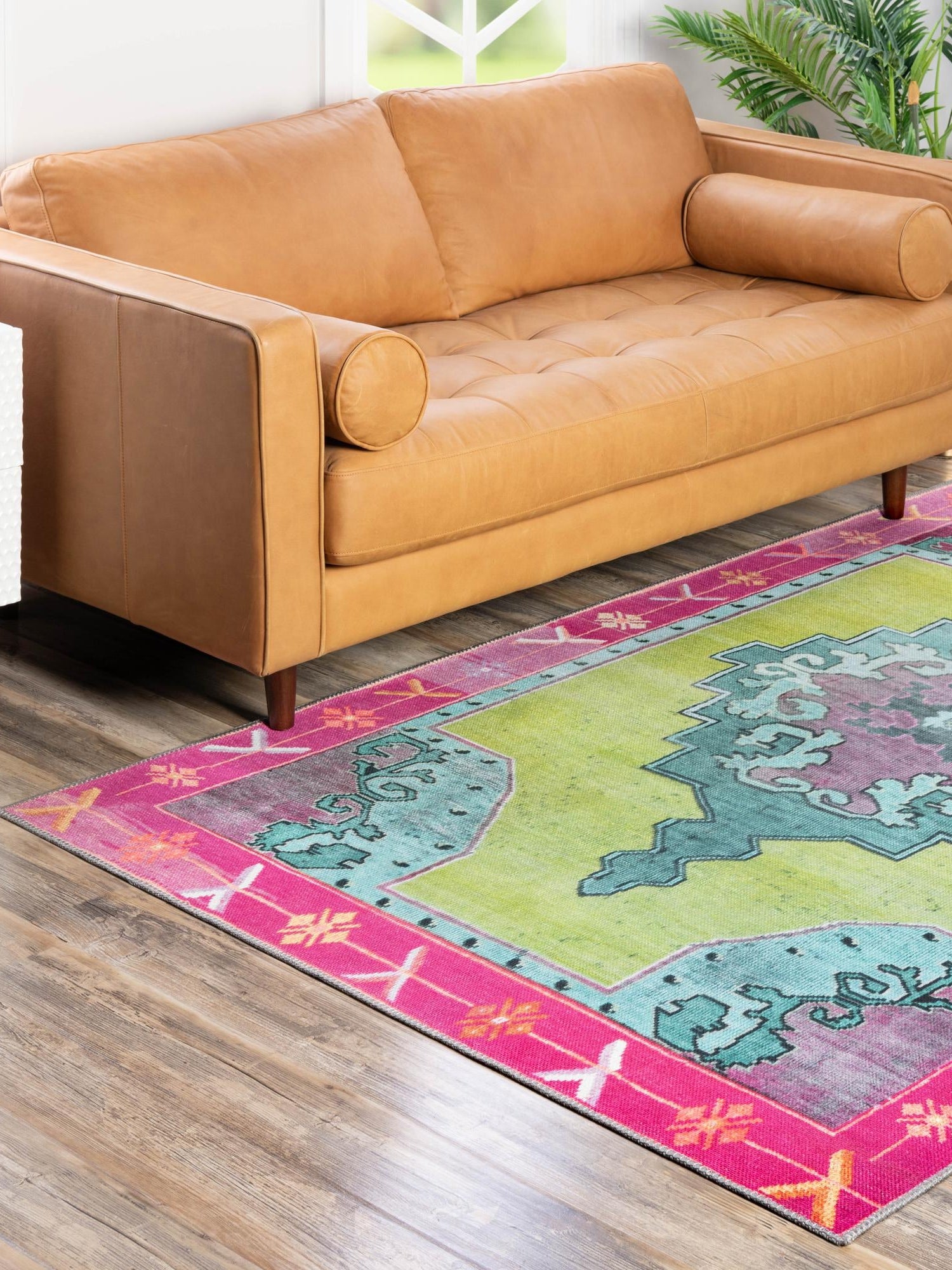 Washable Green 2' x 3' Timeless Rectangle Area Rug Easy to Clean Stain Resistant & Durable Traditional Classic Vintage Design Carpet for Sale at Rug Engine