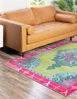 Washable Green 8' 4 x 12' Timeless Rectangle Area Rug Easy to Clean Stain Resistant & Durable Traditional Classic Vintage Design Carpet for Sale at Rug Engine