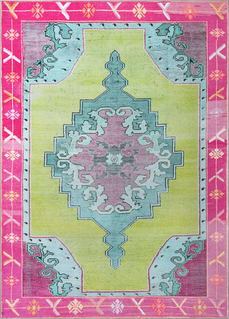 Green 8' x 10' 6 Timeless Washable Rectangle Rug