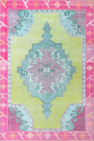 Washable Green 8' 4 x 12' Timeless Rectangle Area Rug Easy to Clean Stain Resistant & Durable Traditional Classic Vintage Design Carpet for Sale at Rug Engine