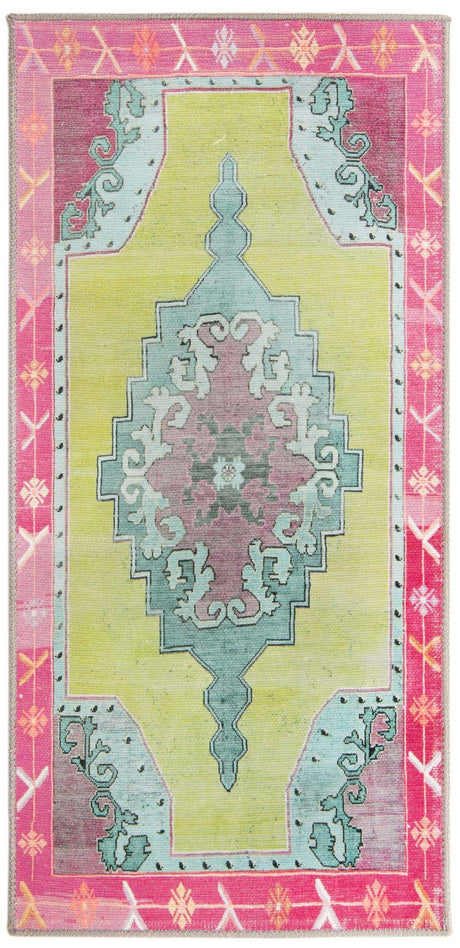 Washable Green 2' x 4' Timeless Runner Area Rug Easy to Clean Stain Resistant & Durable Traditional Classic Vintage Design Carpet for Sale at Rug Engine