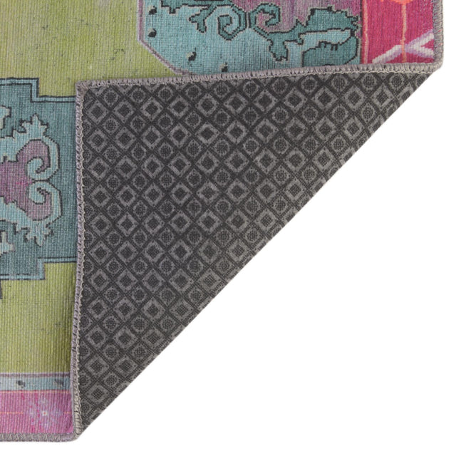 Green 2' x 5' 3 Timeless Washable Runner Rug