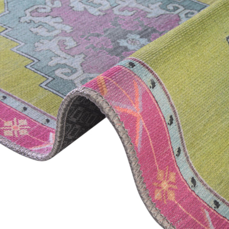 Washable Green 2' x 5' 3 Timeless Runner Area Rug Easy to Clean Stain Resistant & Durable