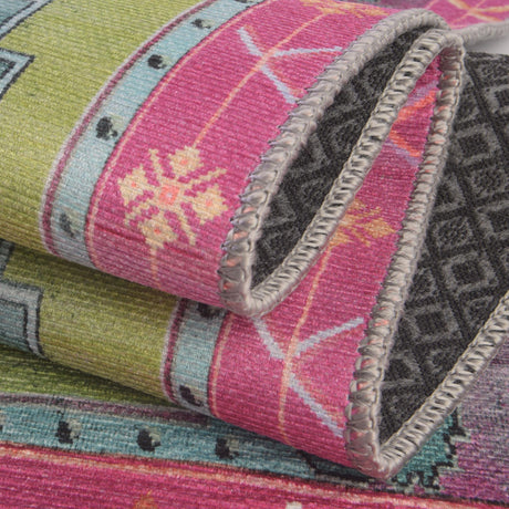 Green 2' x 8' Timeless Washable Runner Rug