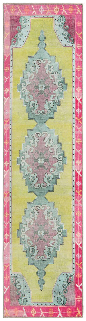Green 2' x 8' Timeless Washable Runner Rug