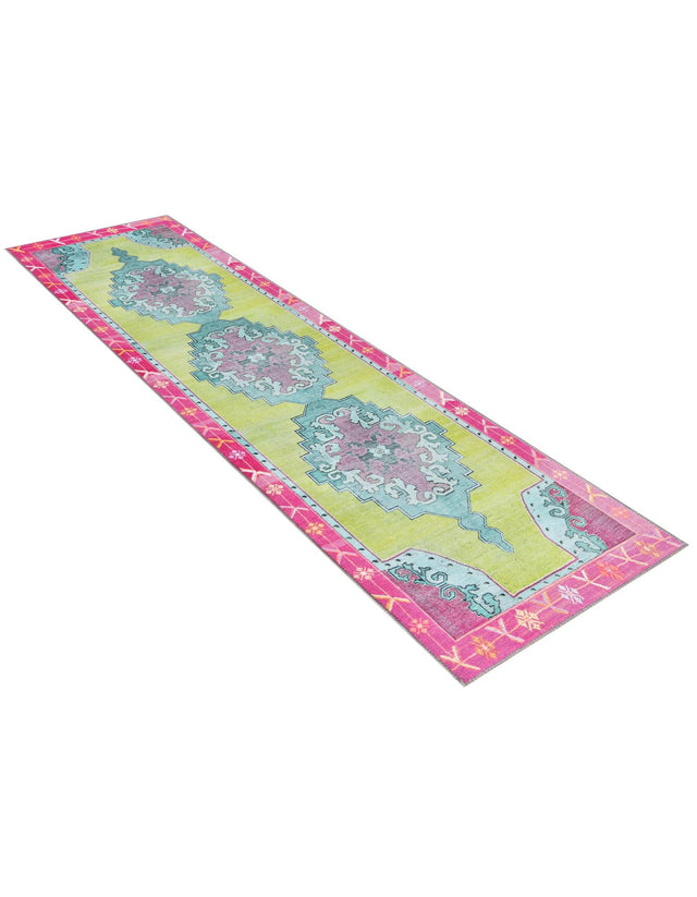 Washable Green 2' 6 x 10' Timeless Runner Area Rug Easy to Clean Stain Resistant & Durable Traditional Classic Vintage Design Carpet for Sale at Rug Engine