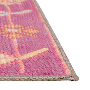 Washable Yellow 3' 6 x 5' 6 Timeless Rectangle Area Rug Easy to Clean Stain Resistant & Durable Traditional Classic Vintage Design Carpet for Sale at Rug Engine