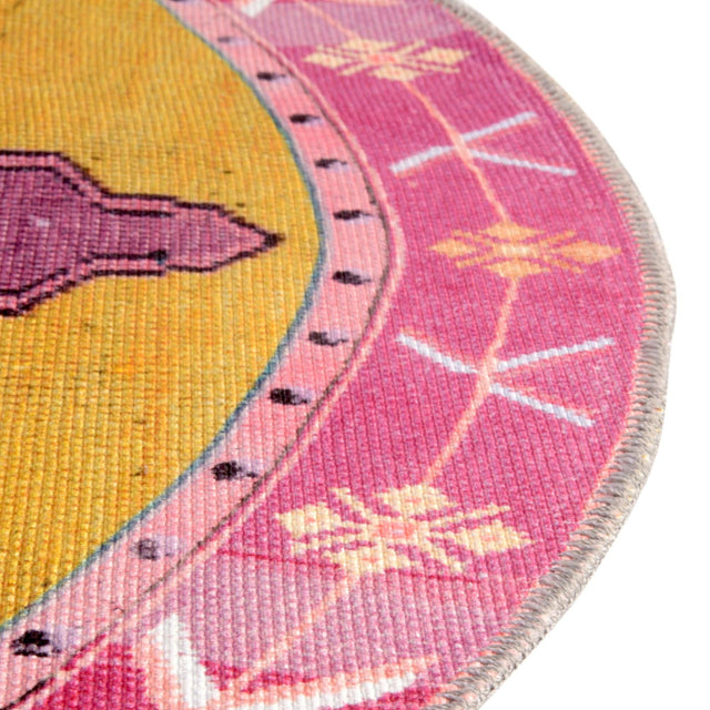 Washable Yellow 7' 6 x 10' 6 Timeless Oval Area Rug Easy to Clean Stain Resistant & Durable Traditional Classic Vintage Design Carpet for Sale at Rug Engine