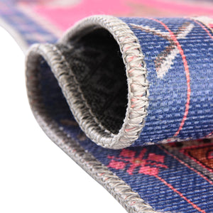Washable Fuchsia 7' 6 x 10' 6 Timeless Rectangle Area Rug Easy to Clean Stain Resistant & Durable Traditional Classic Vintage Design Carpet for Sale at Rug Engine