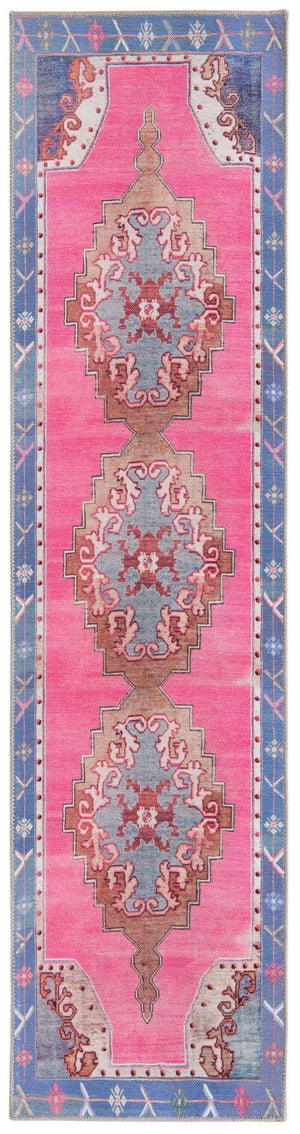 Washable Fuchsia 2' x 7' 10 Timeless Runner Area Rug Easy to Clean Stain Resistant & Durable Traditional Classic Vintage Design Carpet for Sale at Rug Engine