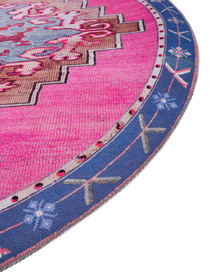 Washable Fuchsia 2' x 3' 1 Timeless Oval Area Rug Easy to Clean Stain Resistant & Durable Traditional Classic Vintage Design Carpet for Sale at Rug Engine
