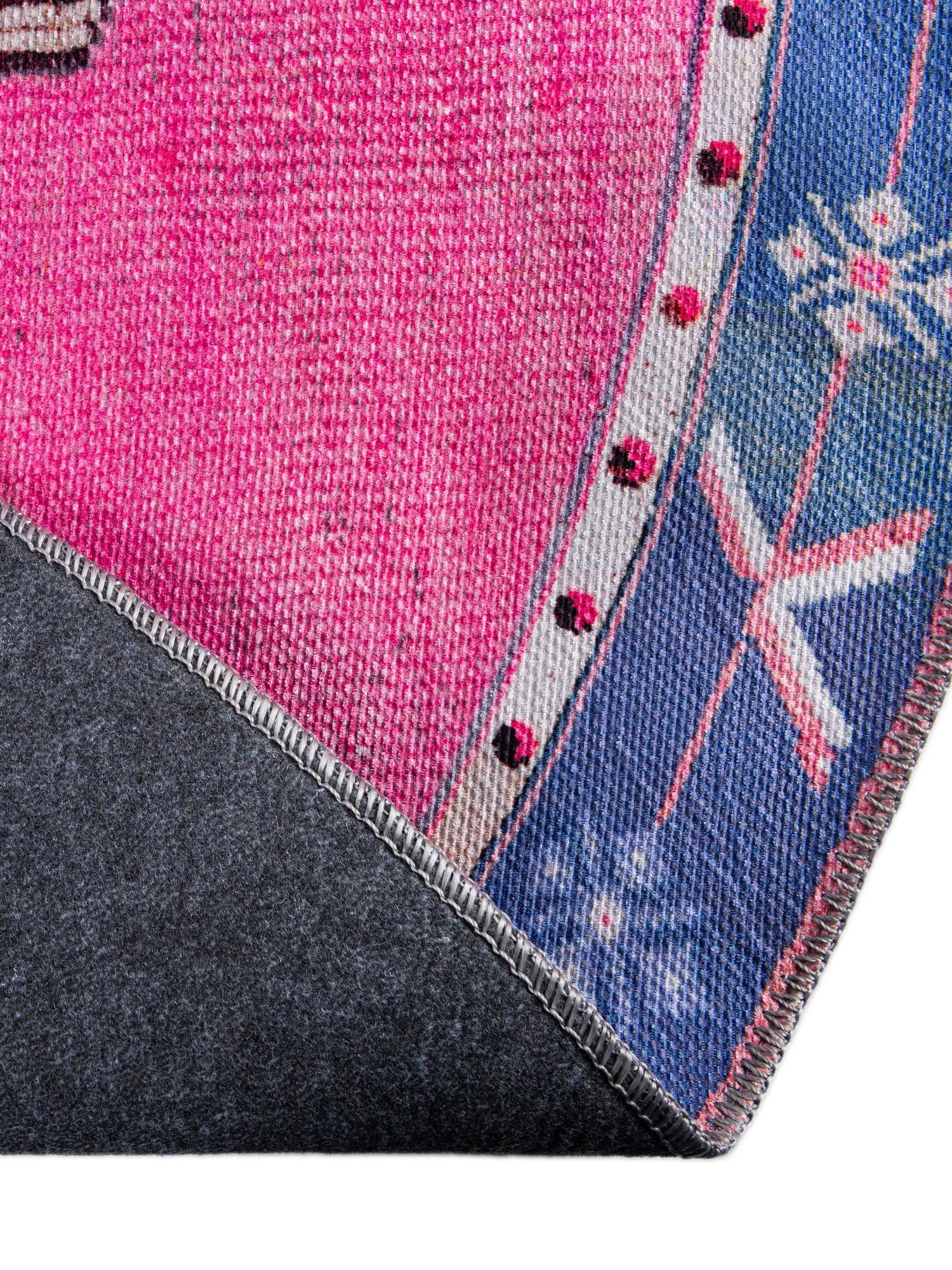 Washable Fuchsia 4' x 6' Timeless Oval Area Rug Easy to Clean Stain Resistant & Durable Traditional Classic Vintage Design Carpet for Sale at Rug Engine