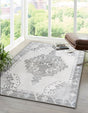 Washable white Gray 7' 6 x 10' 6 Timeless Rectangle Area Rug Easy to Clean Stain Resistant & Durable Traditional Classic Vintage Design Carpet for Sale at Rug Engine
