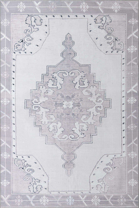 Washable white Gray 8' 4 x 12' Timeless Rectangle Area Rug Easy to Clean Stain Resistant & Durable Traditional Classic Vintage Design Carpet for Sale at Rug Engine