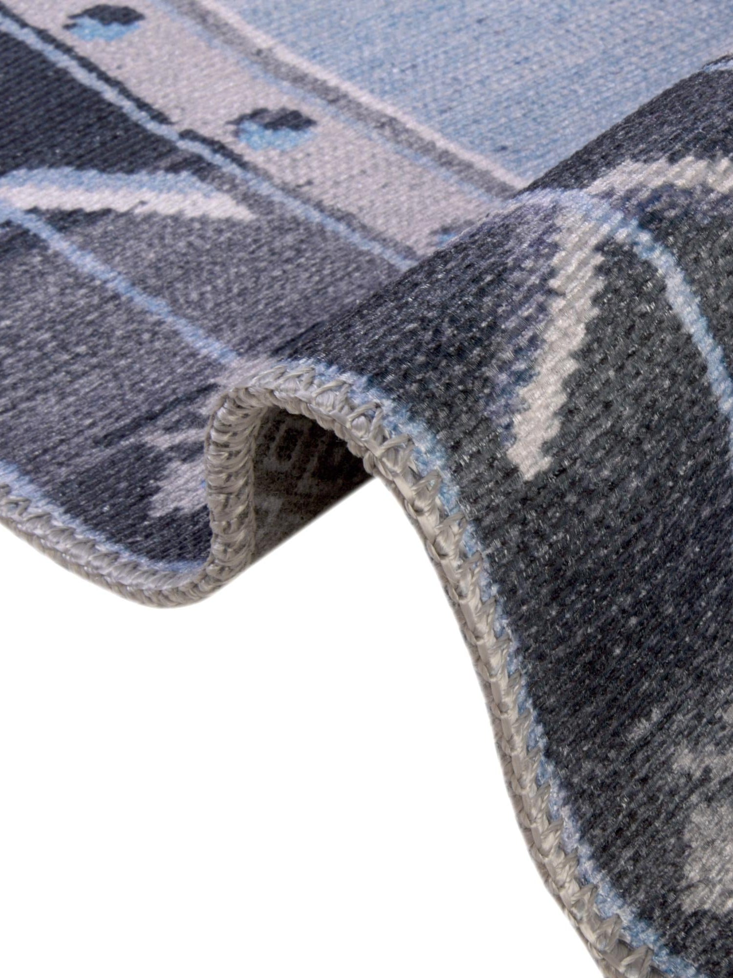 Washable Blue Gray 5' x 8' Timeless Rectangle Area Rug Easy to Clean Stain Resistant & Durable Traditional Classic Vintage Design Carpet for Sale at Rug Engine