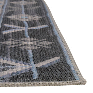 Washable Blue Gray 2' x 7' 10 Timeless Runner Area Rug Easy to Clean Stain Resistant & Durable Traditional Classic Vintage Design Carpet for Sale at Rug Engine
