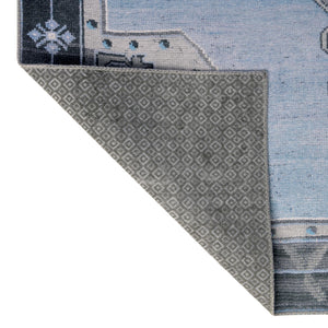 Washable Blue Gray 2' x 4' Timeless Runner Area Rug Easy to Clean Stain Resistant & Durable Traditional Classic Vintage Design Carpet for Sale at Rug Engine