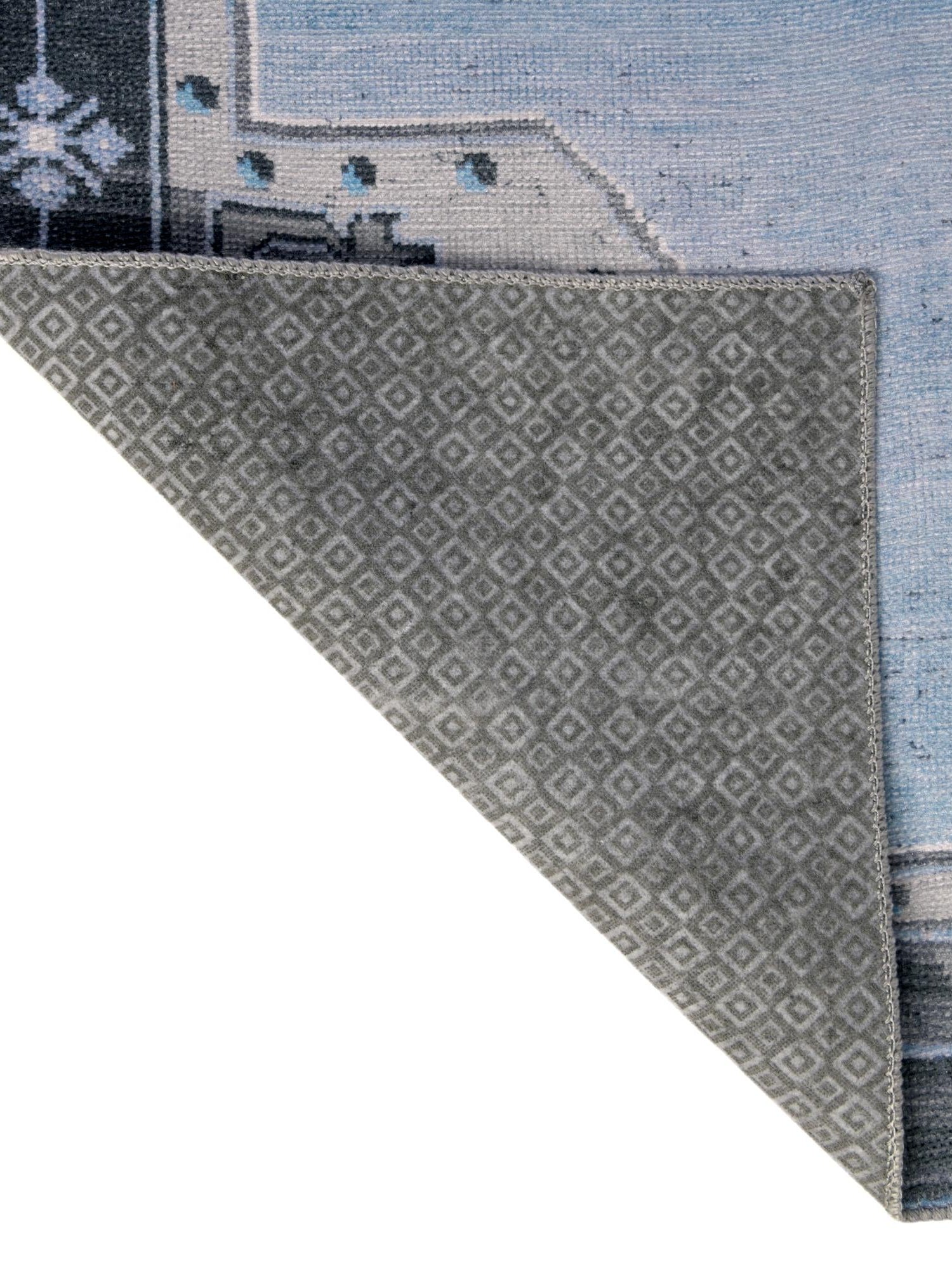 Washable Blue Gray 2' x 6' Timeless Runner Area Rug Easy to Clean Stain Resistant & Durable Traditional Classic Vintage Design Carpet for Sale at Rug Engine