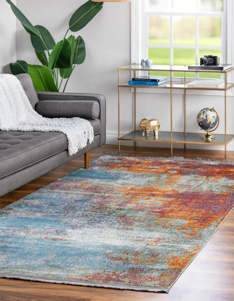 Multicolor 6' x 9' Paragon Rectangle Area Rug 100% Polypropylene Colorful Vivid Boho Style Modern Carpet for Unique Interiors for Sale at Rug Engine