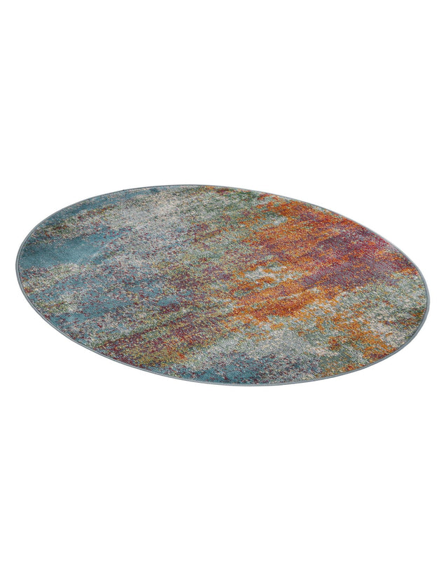 Multicolor 3' 3 x 3' 3 Paragon Round Area Rug 100% Polypropylene Colorful Vivid Boho Style Modern Carpet for Unique Interiors for Sale at Rug Engine