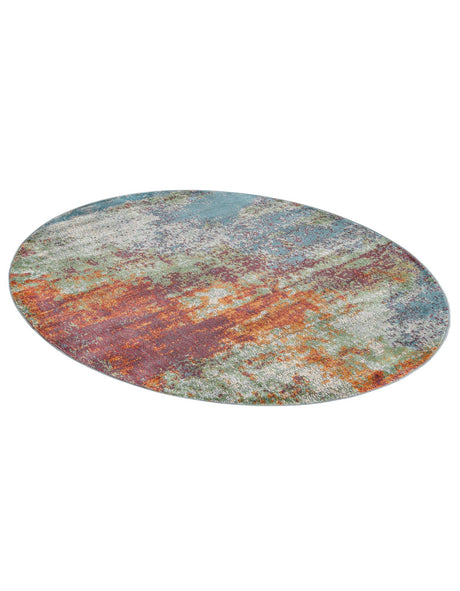 Multicolor 5' 5 x 5' 5 Paragon Round Area Rug 100% Polypropylene Colorful Vivid Boho Style Modern Carpet for Unique Interiors for Sale at Rug Engine