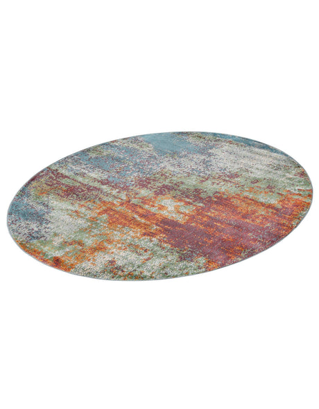 Multicolor 5' 5 x 5' 5 Paragon Round Area Rug 100% Polypropylene Colorful Vivid Boho Style Modern Carpet for Unique Interiors for Sale at Rug Engine